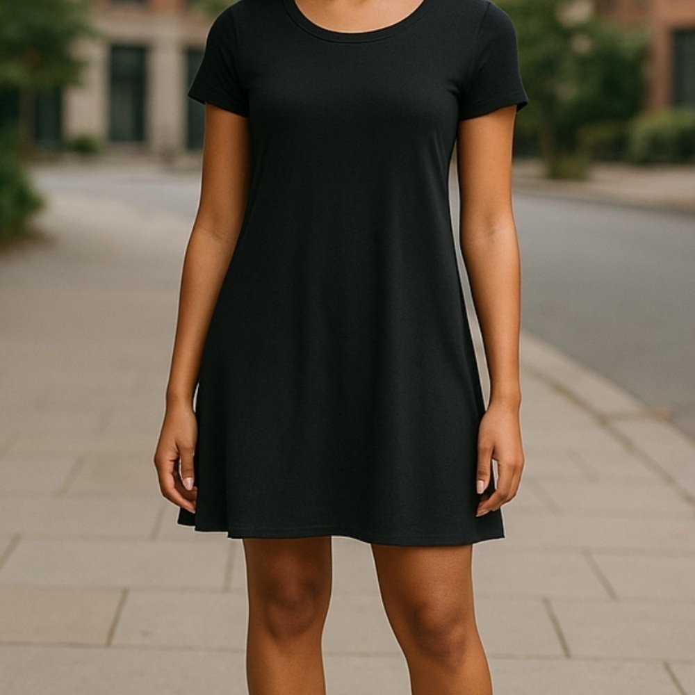 Eileen Fisher Tshirt Dress Dark Gray Womens Small Casual